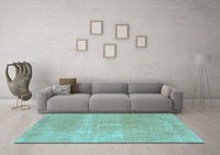 Machine Washable Abstract Light Blue Modern Rug, wshabs858lblu