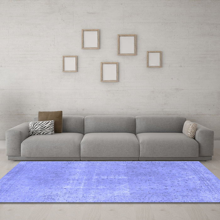Machine Washable Abstract Blue Modern Rug in a Living Room, wshabs858blu