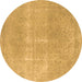 Round Abstract Brown Modern Rug, abs858brn