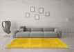 Machine Washable Abstract Yellow Modern Rug in a Living Room, wshabs858yw