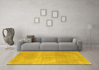 Machine Washable Abstract Yellow Modern Rug, wshabs858yw