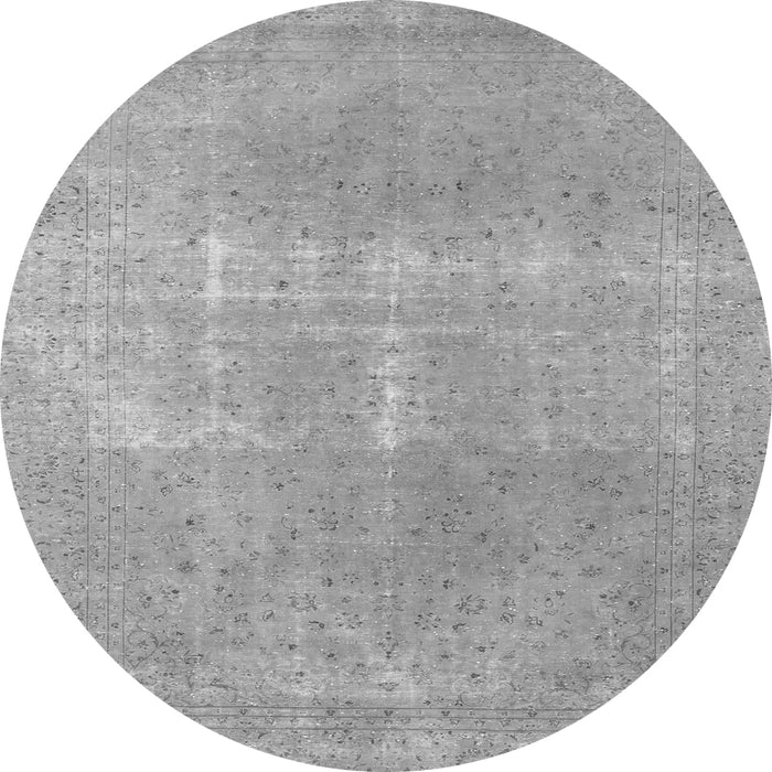 Round Machine Washable Abstract Gray Modern Rug, wshabs858gry