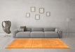 Machine Washable Abstract Orange Modern Area Rugs in a Living Room, wshabs858org