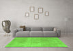 Machine Washable Abstract Green Modern Area Rugs in a Living Room,, wshabs858grn