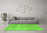 Machine Washable Abstract Green Modern Rug, wshabs858grn