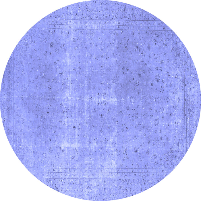 Round Abstract Blue Modern Rug, abs858blu