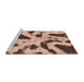 Sideview of Machine Washable Abstract Light Salmon Pink Rug, wshabs859