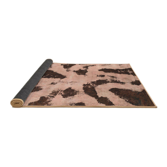 Sideview of Abstract Light Salmon Pink Modern Rug, abs859