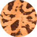 Round Abstract Orange Modern Rug, abs859org