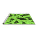 Sideview of Machine Washable Abstract Green Modern Area Rugs, wshabs859grn