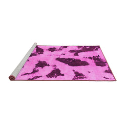 Sideview of Machine Washable Abstract Pink Modern Rug, wshabs859pnk