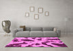 Machine Washable Abstract Pink Modern Rug in a Living Room, wshabs859pnk