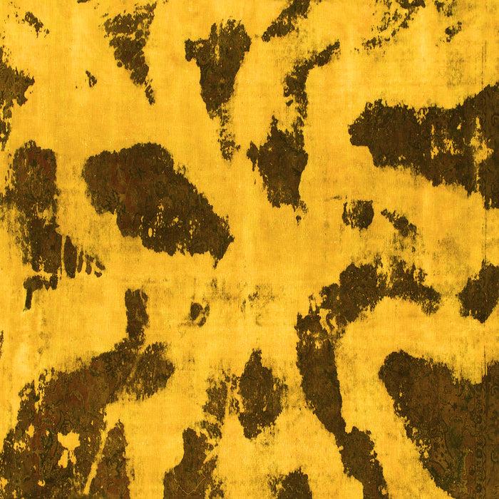 Square Machine Washable Abstract Yellow Modern Rug, wshabs859yw