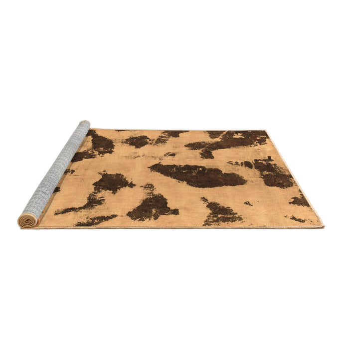 Sideview of Machine Washable Abstract Brown Modern Rug, wshabs859brn