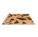 Sideview of Machine Washable Abstract Brown Modern Rug, wshabs859brn