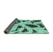 Sideview of Abstract Turquoise Modern Rug, abs859turq