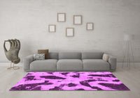 Machine Washable Abstract Purple Modern Rug, wshabs859pur