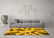 Machine Washable Abstract Yellow Modern Rug in a Living Room, wshabs859yw