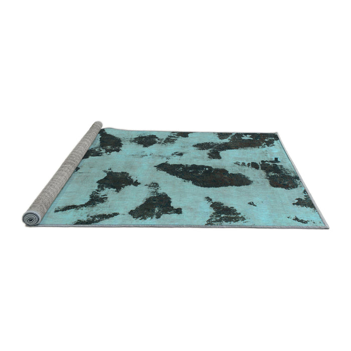 Sideview of Machine Washable Abstract Light Blue Modern Rug, wshabs859lblu