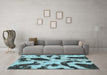 Machine Washable Abstract Light Blue Modern Rug in a Living Room, wshabs859lblu