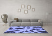 Machine Washable Abstract Blue Modern Rug in a Living Room, wshabs859blu