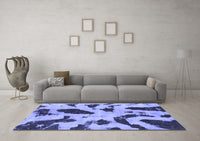 Machine Washable Abstract Blue Modern Rug, wshabs859blu