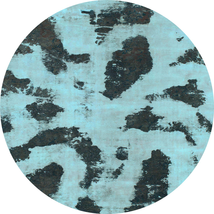 Round Machine Washable Abstract Light Blue Modern Rug, wshabs859lblu