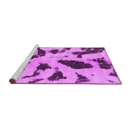 Sideview of Machine Washable Abstract Purple Modern Area Rugs, wshabs859pur