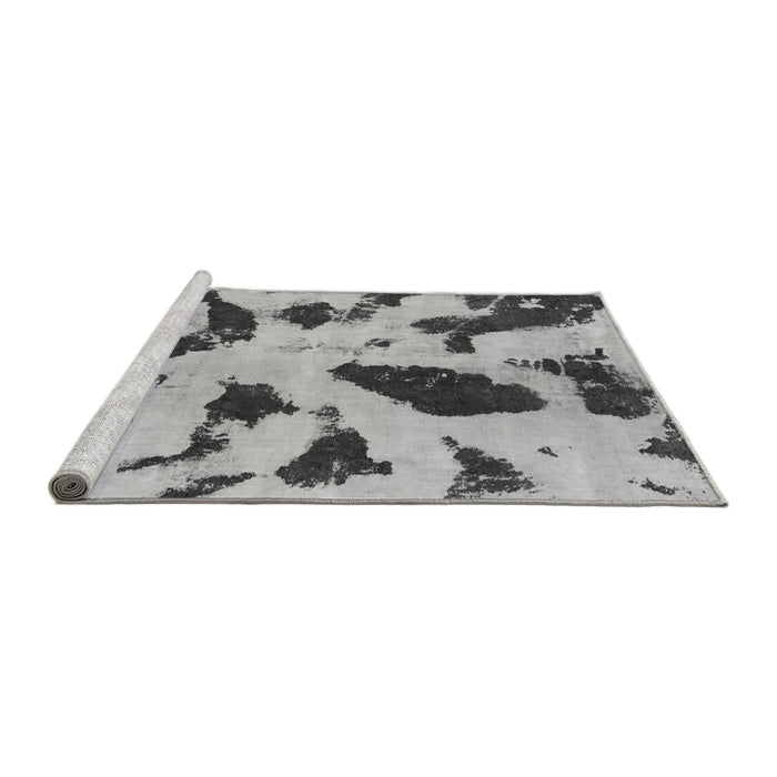 Sideview of Machine Washable Abstract Gray Modern Rug, wshabs859gry