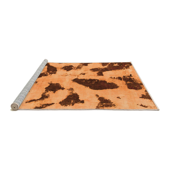 Sideview of Machine Washable Abstract Orange Modern Area Rugs, wshabs859org