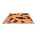 Sideview of Machine Washable Abstract Orange Modern Area Rugs, wshabs859org