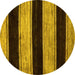 Round Abstract Yellow Modern Rug, abs85yw