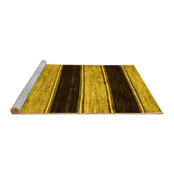 Sideview of Machine Washable Abstract Yellow Modern Rug, wshabs85yw
