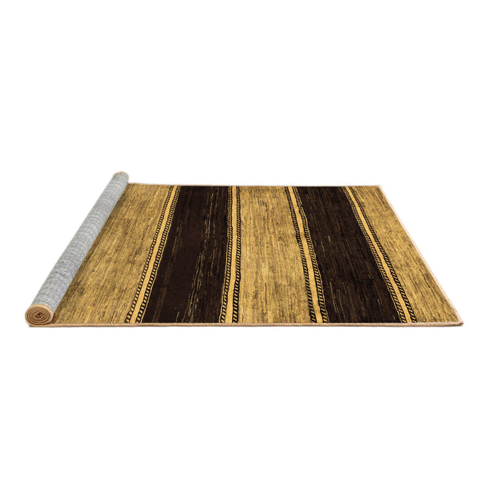 Sideview of Machine Washable Abstract Brown Modern Rug, wshabs85brn