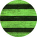 Round Abstract Green Modern Rug, abs85grn