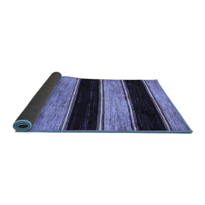 Sideview of Abstract Blue Modern Rug, abs85blu