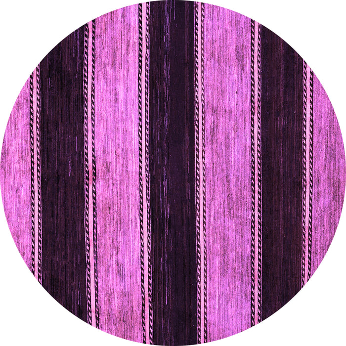 Round Machine Washable Abstract Purple Modern Area Rugs, wshabs85pur