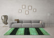 Machine Washable Abstract Turquoise Modern Area Rugs in a Living Room,, wshabs85turq