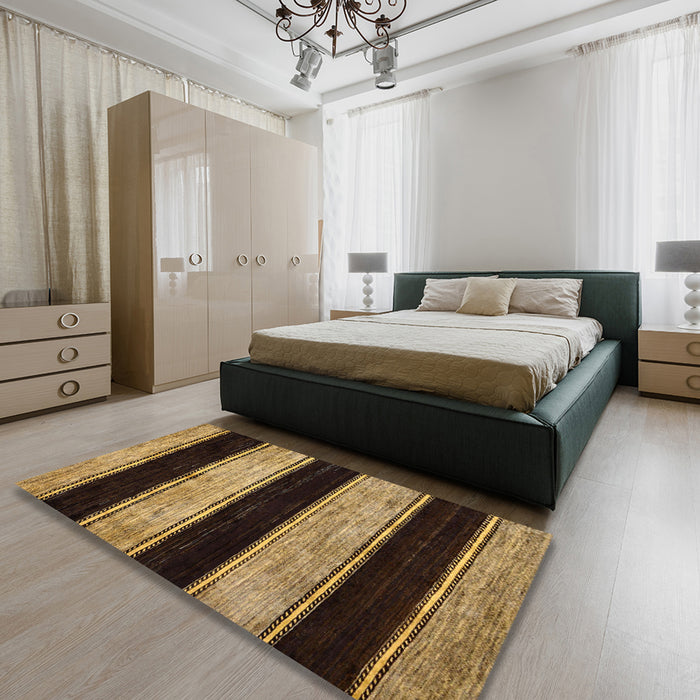 Abstract Red Modern Rug in a Bedroom, abs85