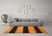 Machine Washable Abstract Orange Modern Area Rugs in a Living Room, wshabs85org