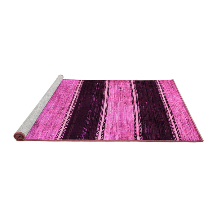 Sideview of Machine Washable Abstract Pink Modern Rug, wshabs85pnk