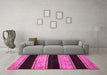 Machine Washable Abstract Pink Modern Rug in a Living Room, wshabs85pnk