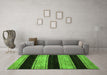 Machine Washable Abstract Green Modern Area Rugs in a Living Room,, wshabs85grn