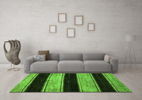 Machine Washable Abstract Green Modern Rug, wshabs85grn