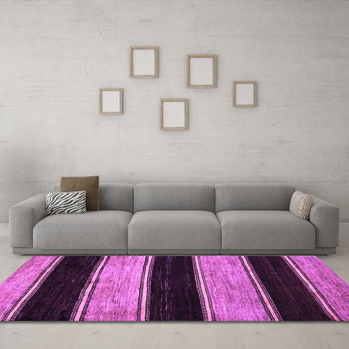 Machine Washable Abstract Purple Modern Area Rugs in a Living Room, wshabs85pur