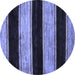 Round Abstract Blue Modern Rug, abs85blu