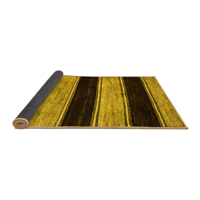 Sideview of Abstract Yellow Modern Rug, abs85yw