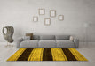 Machine Washable Abstract Yellow Modern Rug in a Living Room, wshabs85yw