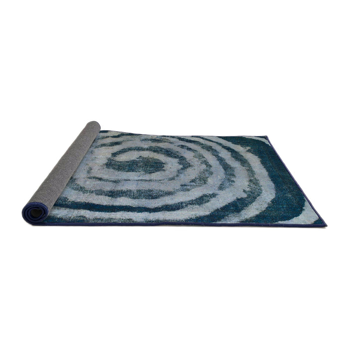 Sideview of Abstract Columbia Blue Modern Rug, abs860
