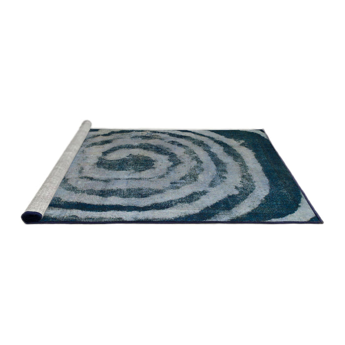 Sideview of Machine Washable Abstract Columbia Blue Rug, wshabs860